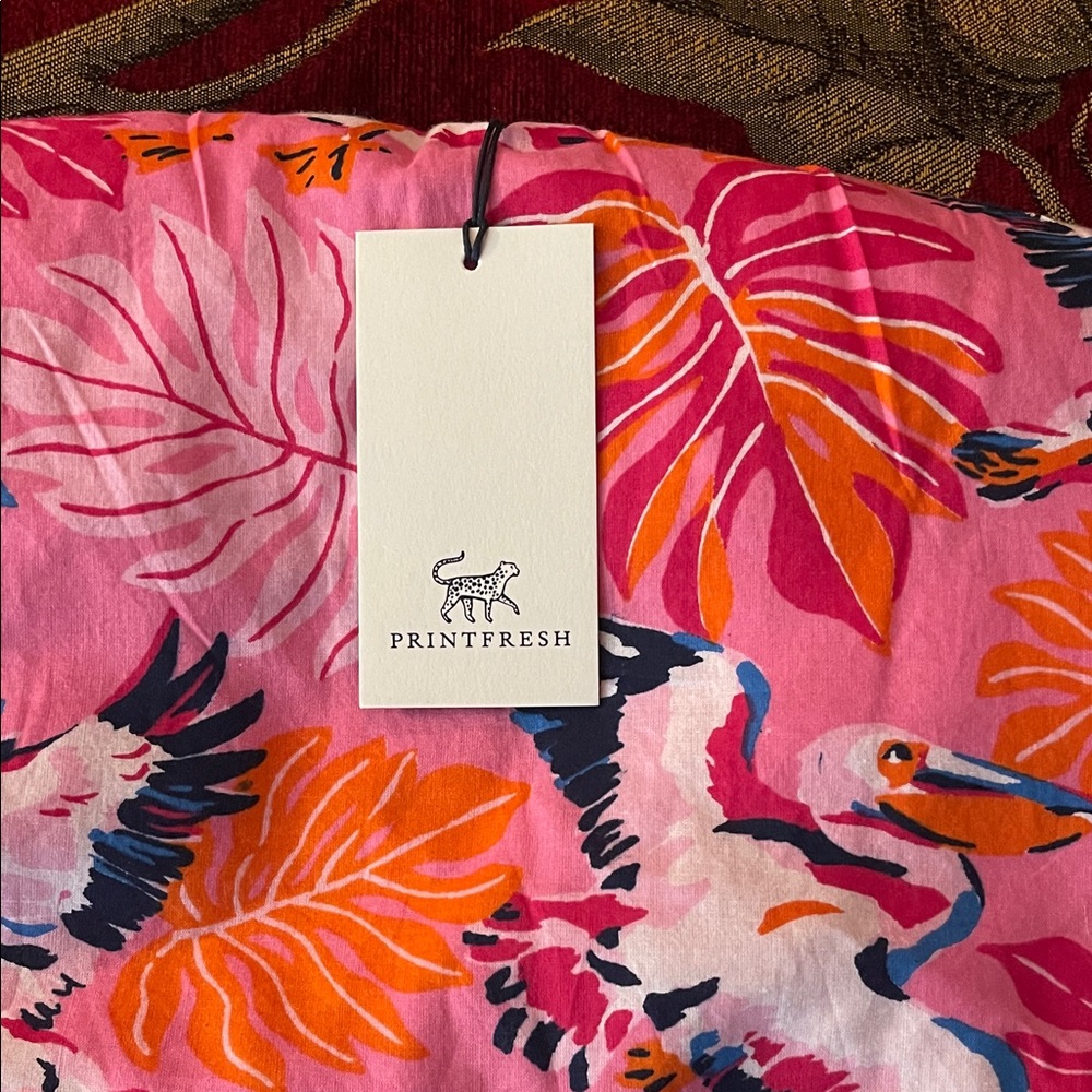 Printfresh Pink and Orange Pelican Dress - Picture 4 of 6